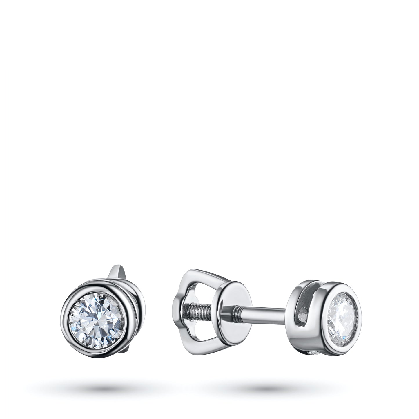 14K White Gold Earring Studs with Lab-Created Diamonds 0.370 CT.TW
