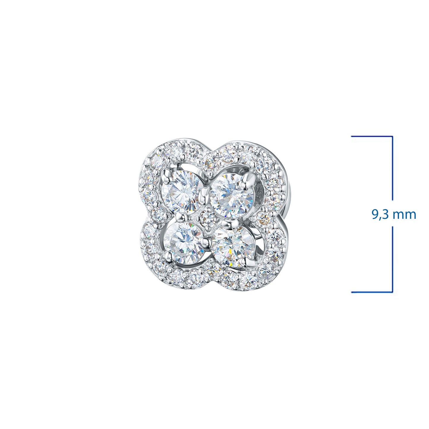 Sterling Silver Earring Studs with Lab-Created Diamonds 0.800 CT.TW