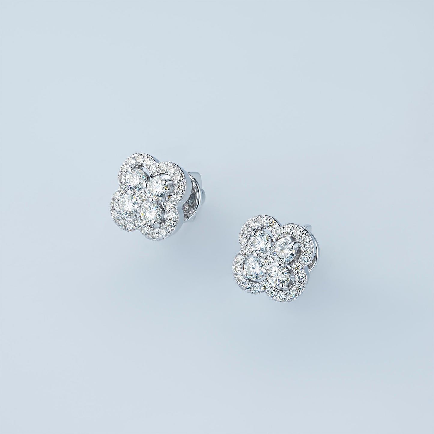 Sterling Silver Earring Studs with Lab-Created Diamonds 0.800 CT.TW