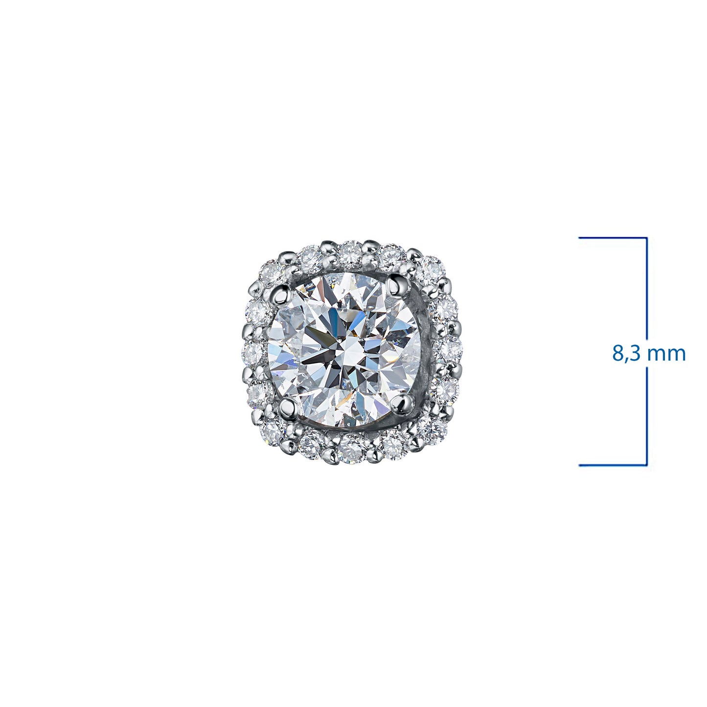 14K White Gold Earring Studs with Lab-Created Diamonds 1.870 CT.TW