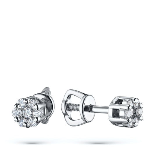 14K White Gold Earring Studs with Natural Diamonds 2.100 CT.TW
