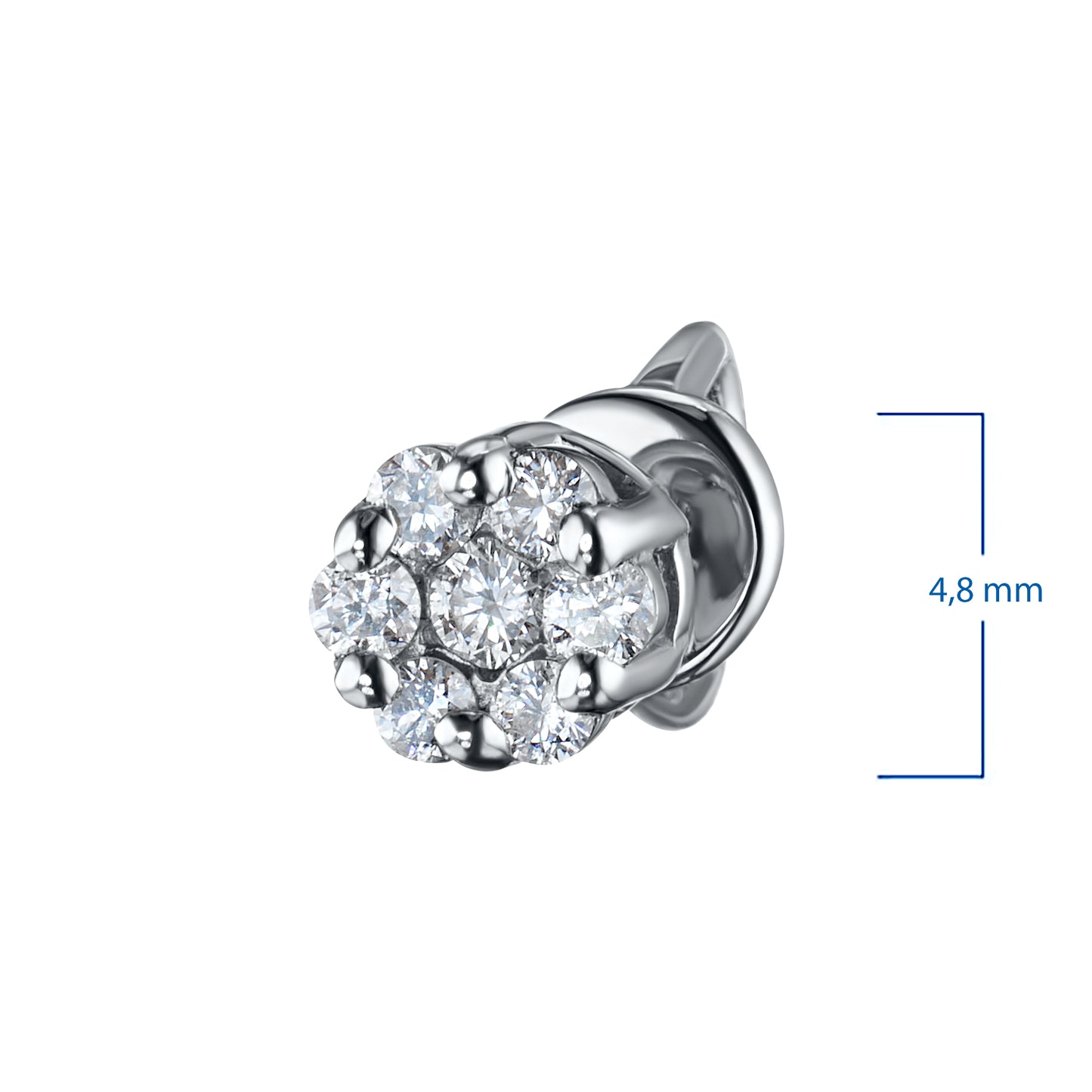 14K White Gold Earring Studs with Natural Diamonds 2.100 CT.TW