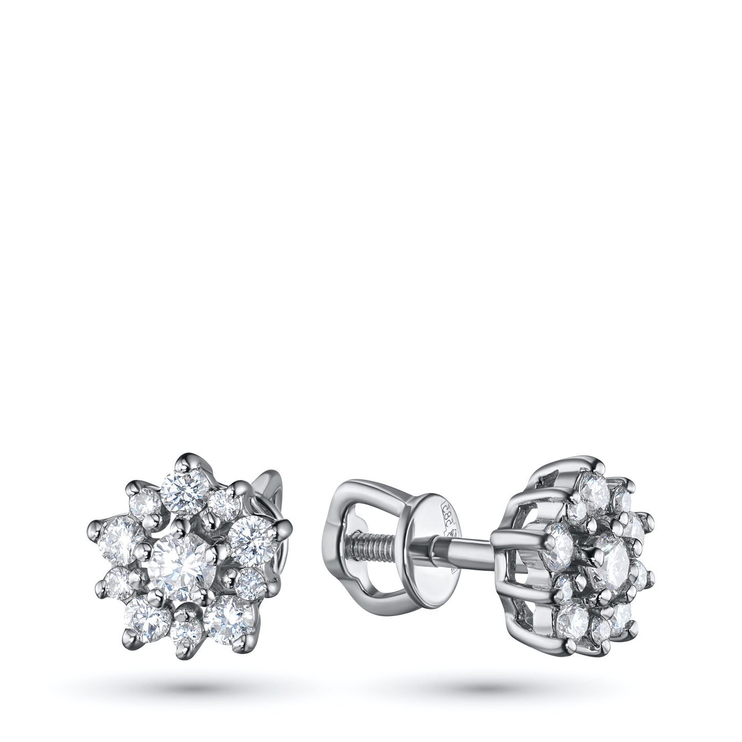 Sterling Silver Earring Studs with Lab-Created Diamonds 0.520 CT.TW