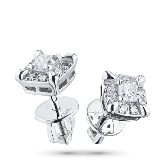 Sterling Silver Earring Studs with Lab-Created Diamonds 0.430 CT.TW