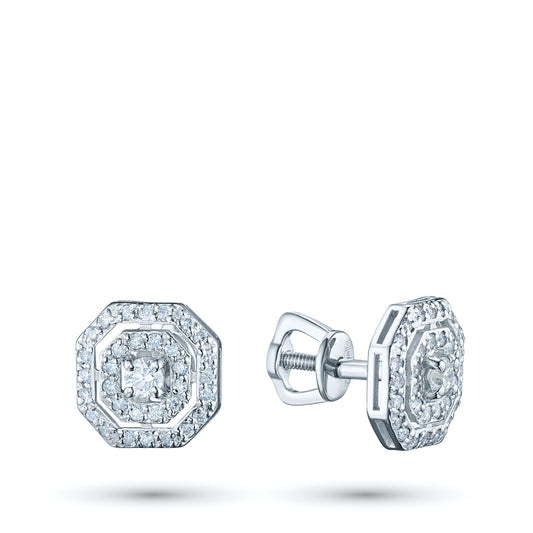 Sterling Silver Earring Studs with Lab-Created Diamonds 0.280 CT.TW