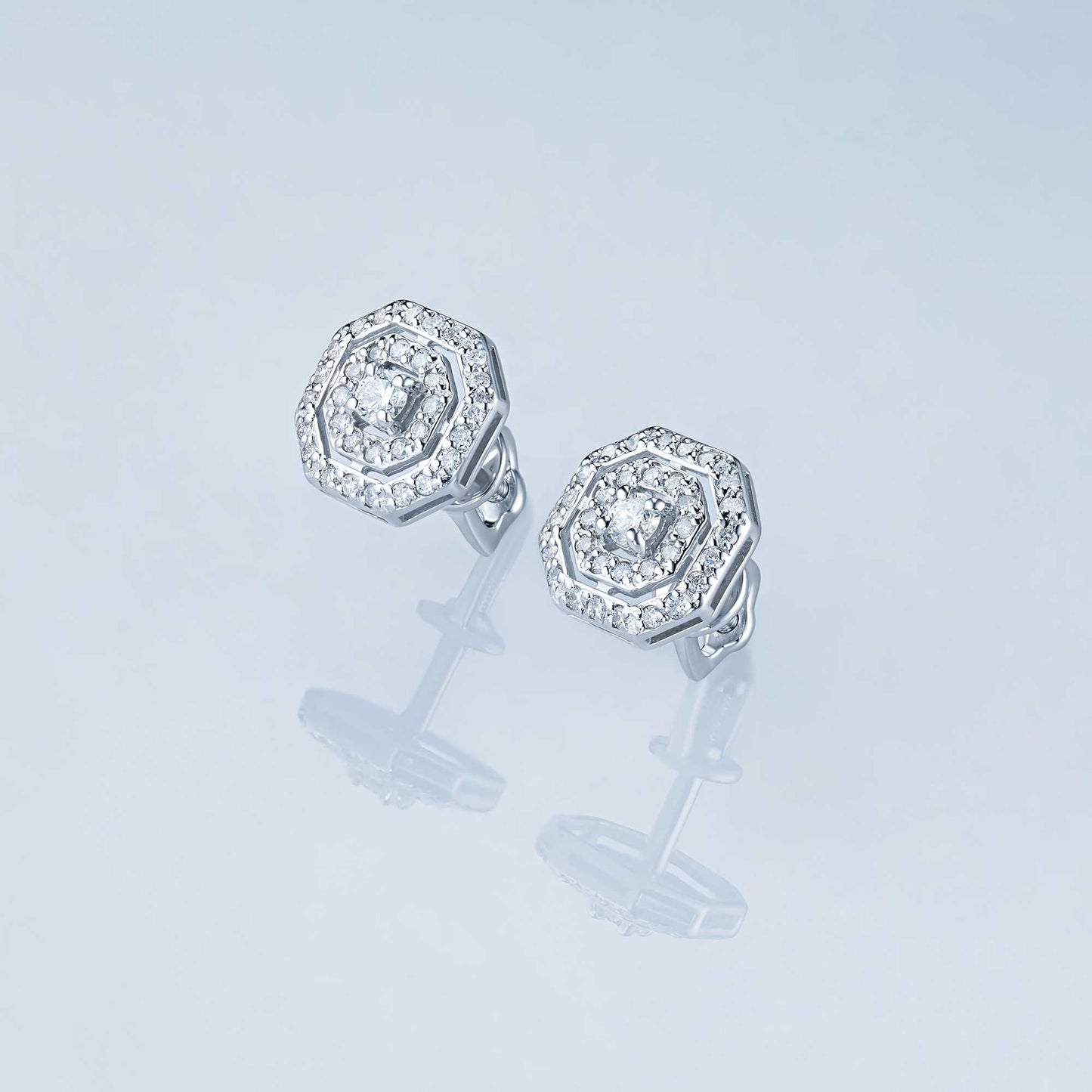Sterling Silver Earring Studs with Lab-Created Diamonds 0.280 CT.TW