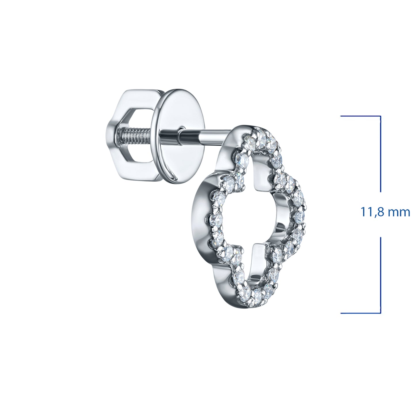 14K White Gold Earring Studs with Lab-Created Diamonds 0.290 CT.TW
