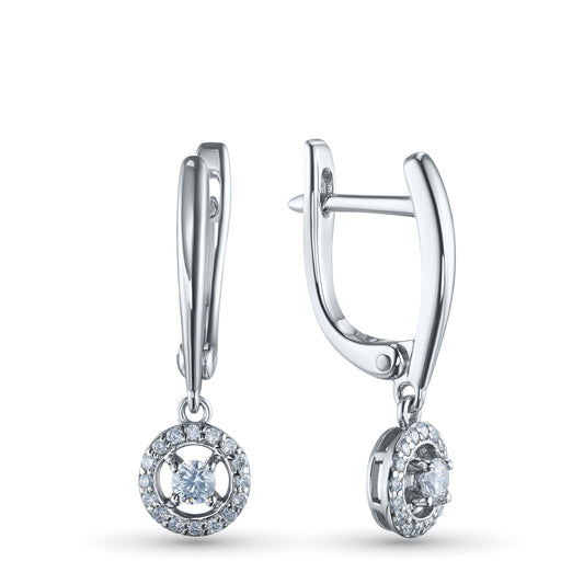 Sterling Silver Earrings with Lab-Created Diamonds 0.250 CT.TW