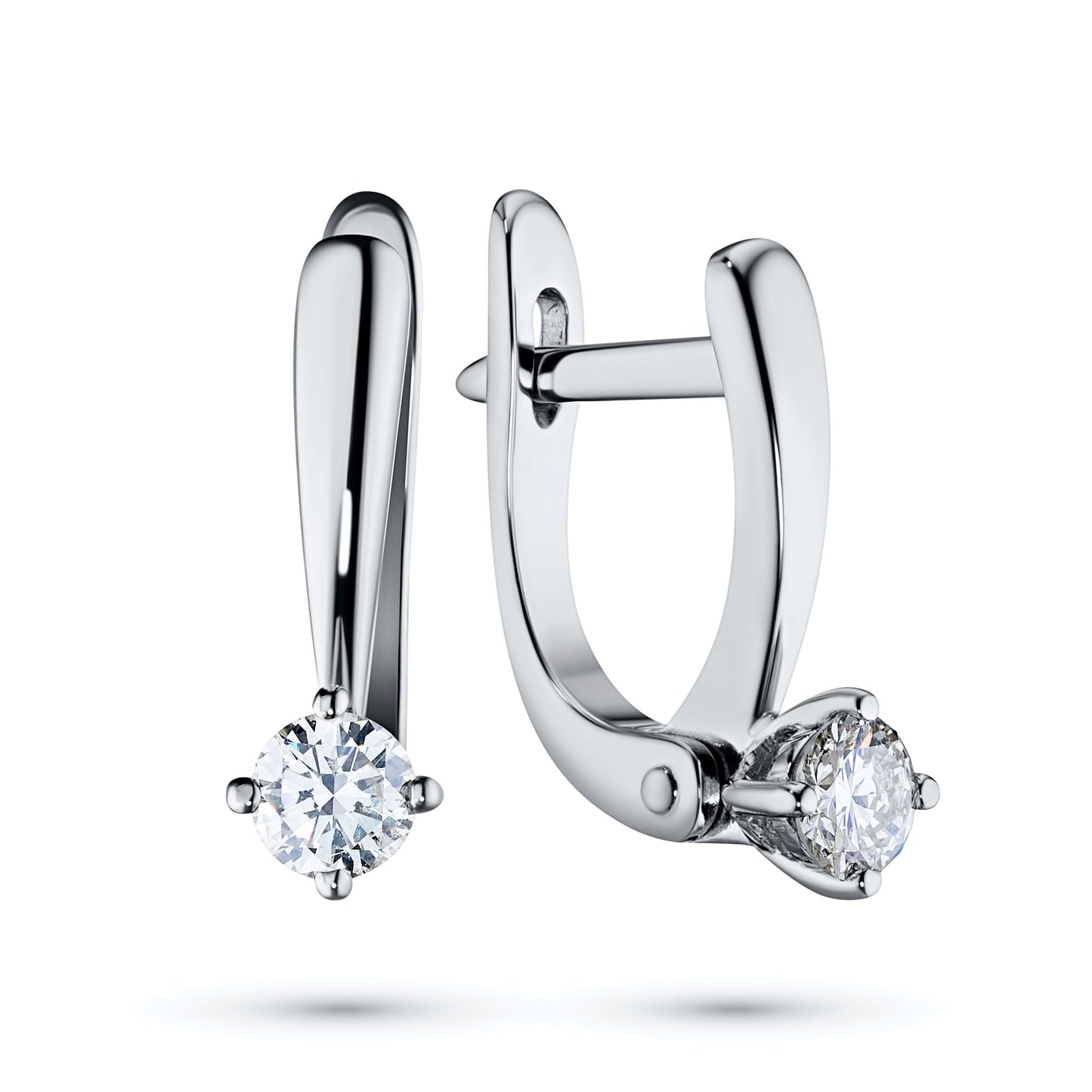 14K White Gold Earrings with Natural Diamonds 0.540 CT.TW