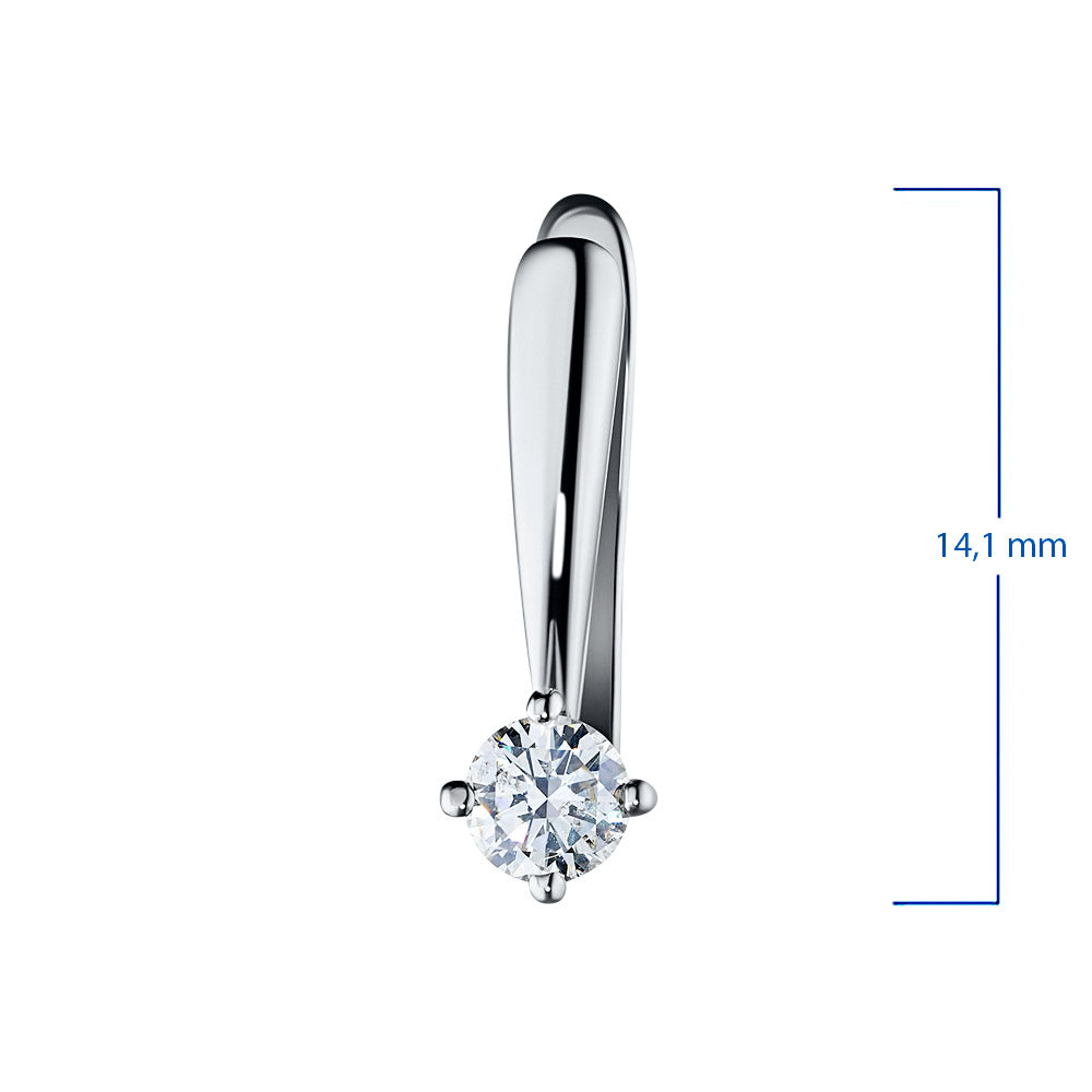 14K White Gold Earrings with Natural Diamonds 0.540 CT.TW