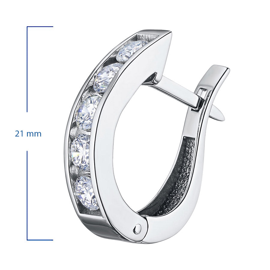 14K White Gold Earrings with Lab-Created Diamonds 2.250 CT.TW
