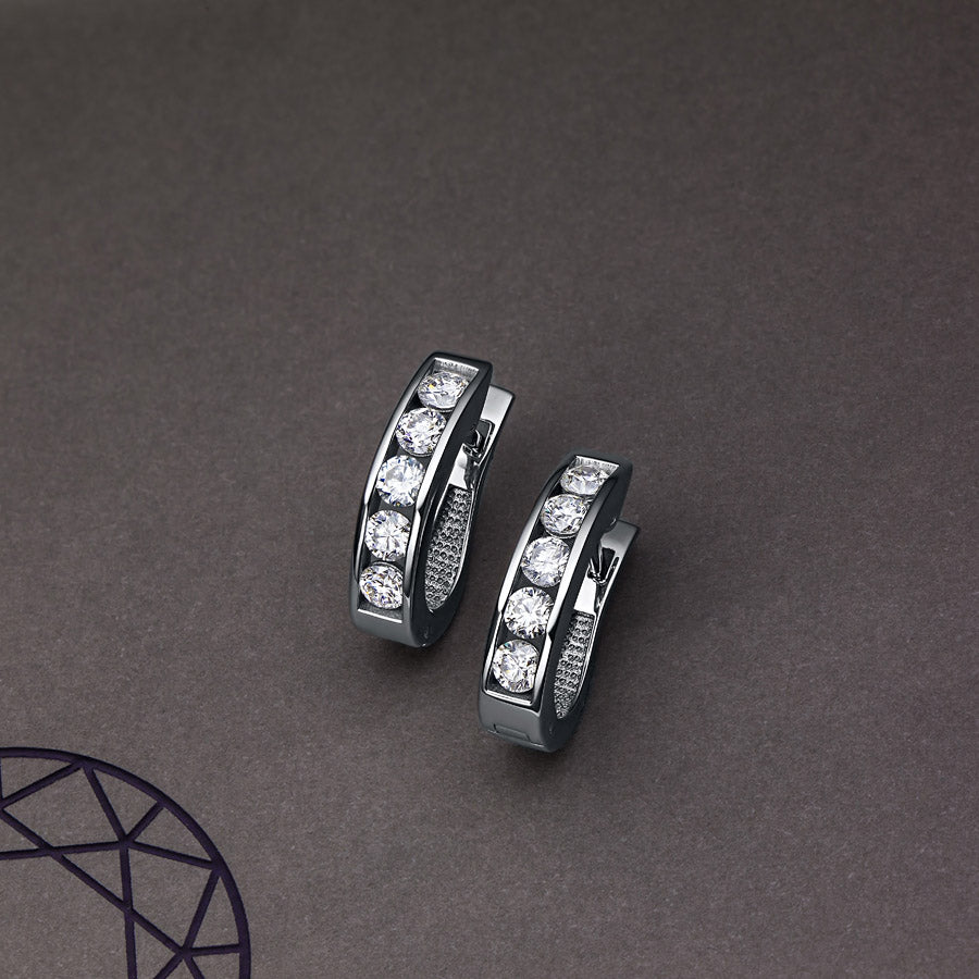 14K White Gold Earrings with Lab-Created Diamonds 2.250 CT.TW