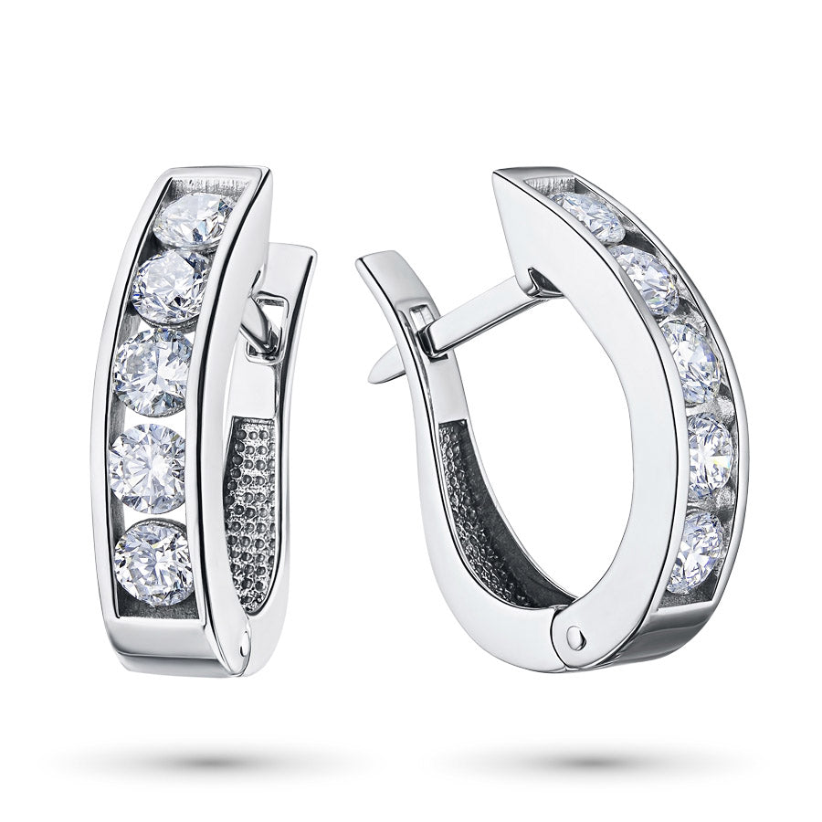14K White Gold Earrings with Lab-Created Diamonds 2.250 CT.TW