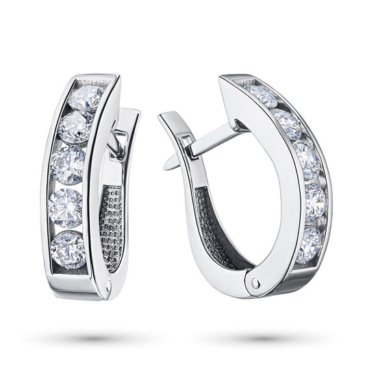 14K White Gold Earrings with Lab-Created Diamonds 2.250 CT.TW