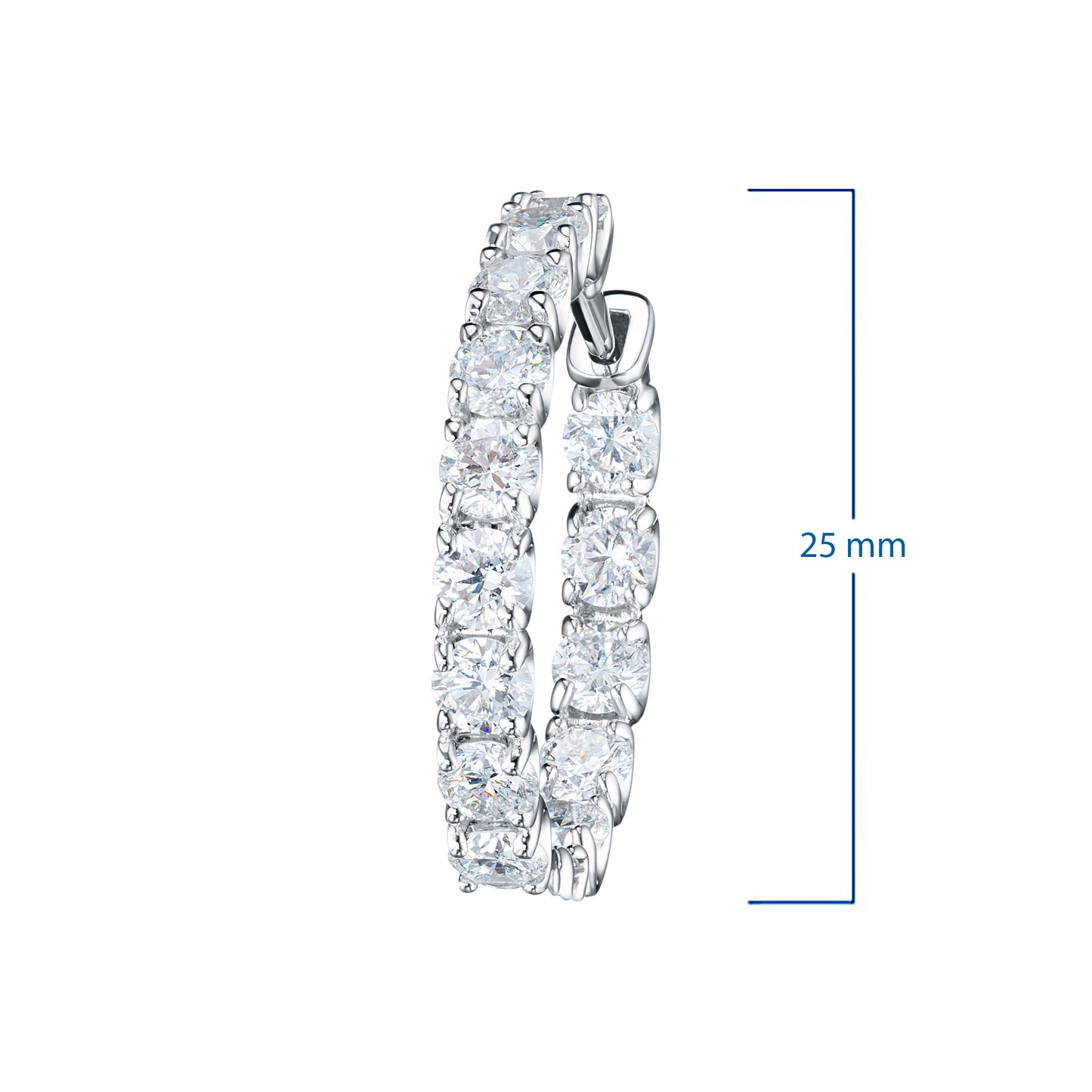 14K White Gold Earrings with Lab-Created Diamonds 3.590 CT.TW