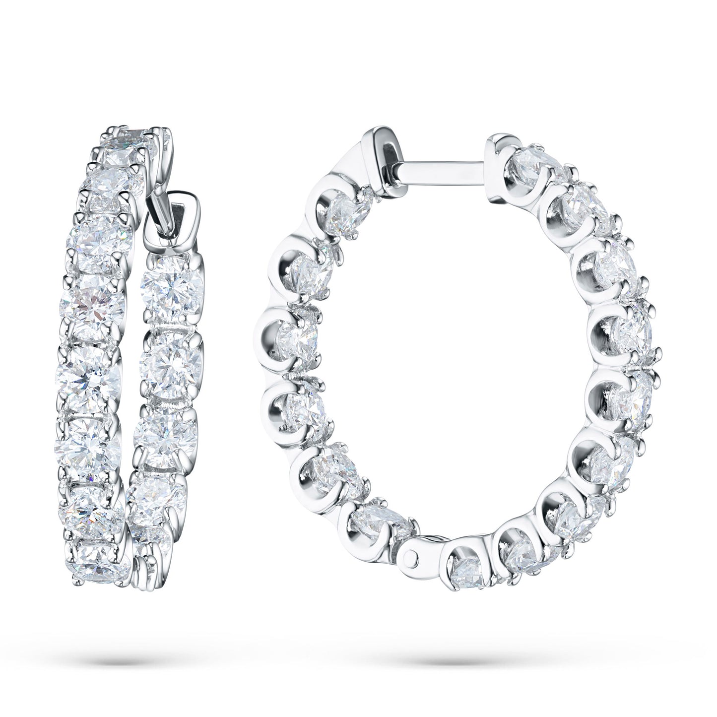14K White Gold Earrings with Lab-Created Diamonds 3.590 CT.TW