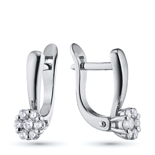 14K White Gold Earrings with Natural Diamonds 2.480 CT.TW