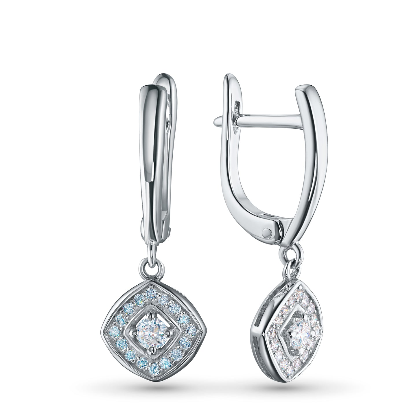 Sterling Silver Earrings with Lab-Created Diamonds 0.430 CT.TW