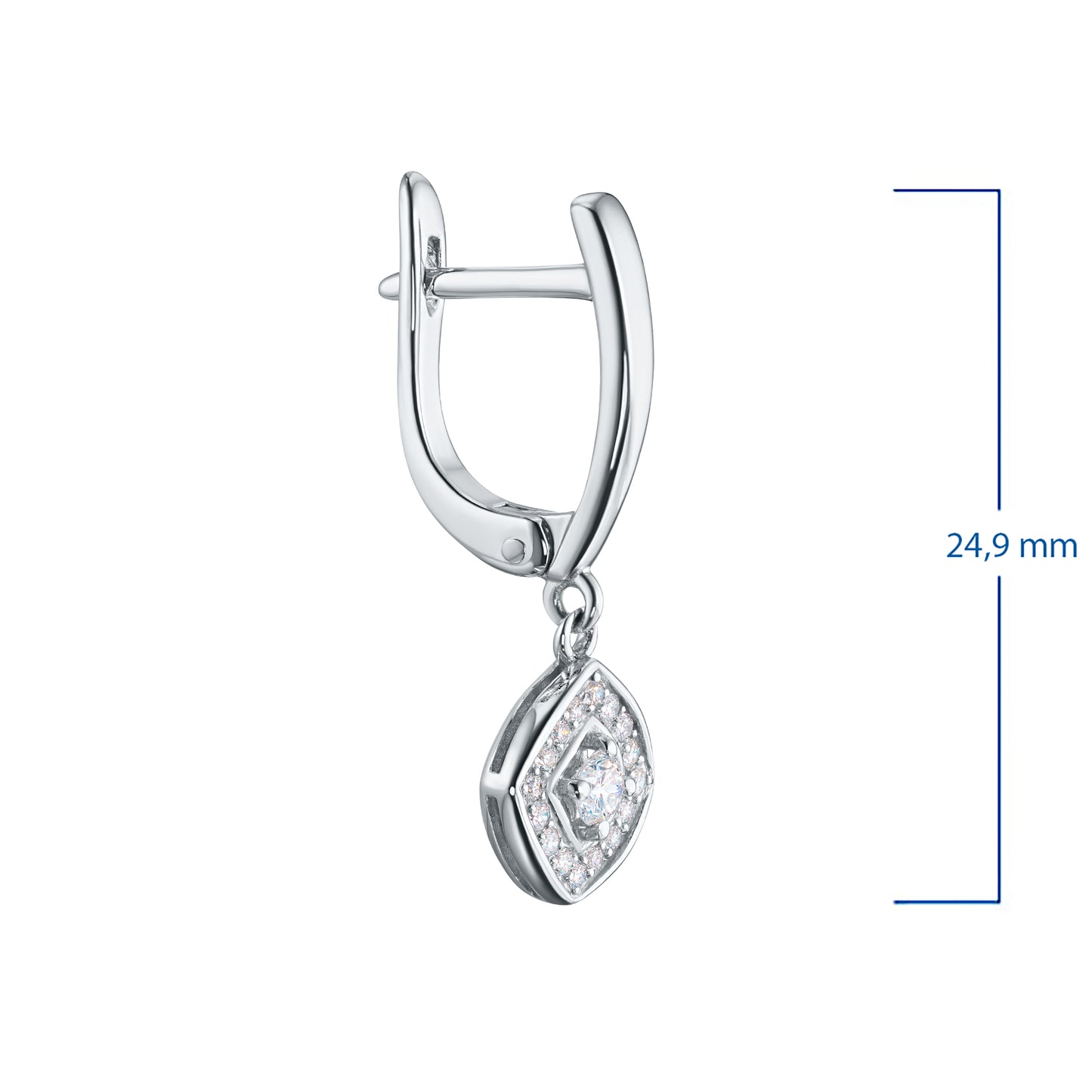 Sterling Silver Earrings with Lab-Created Diamonds 0.430 CT.TW