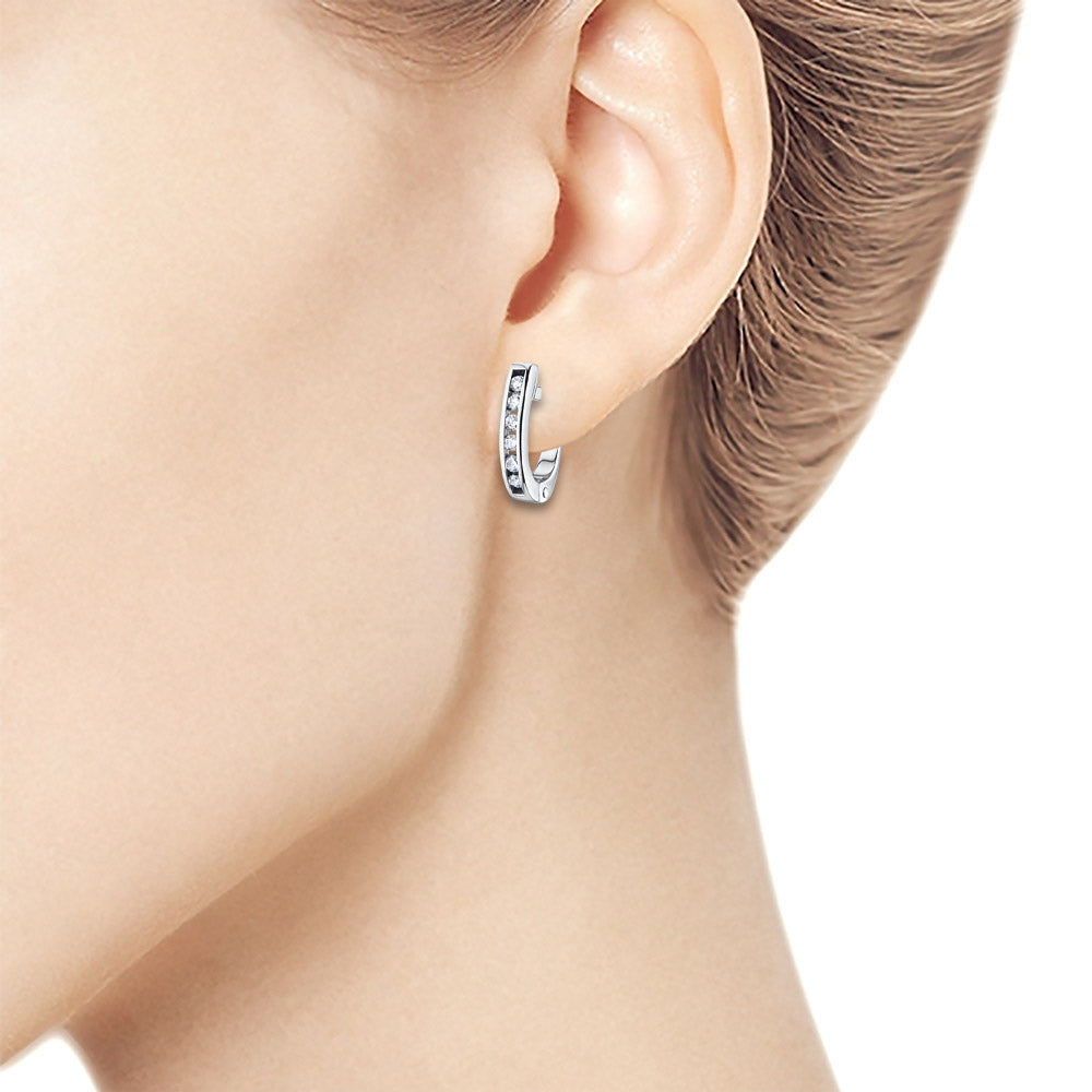 14K White Gold Earrings with Natural Diamonds 3.040 CT.TW