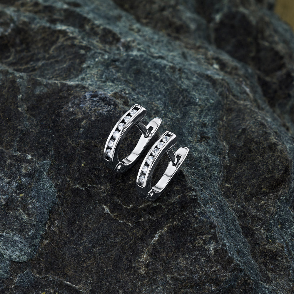 14K White Gold Earrings with Natural Diamonds 3.040 CT.TW