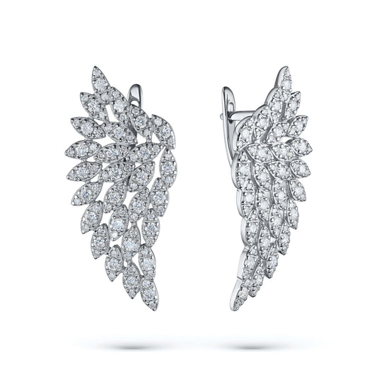 Sterling Silver Earrings with Lab-Created Diamonds 128.140 CT.TW