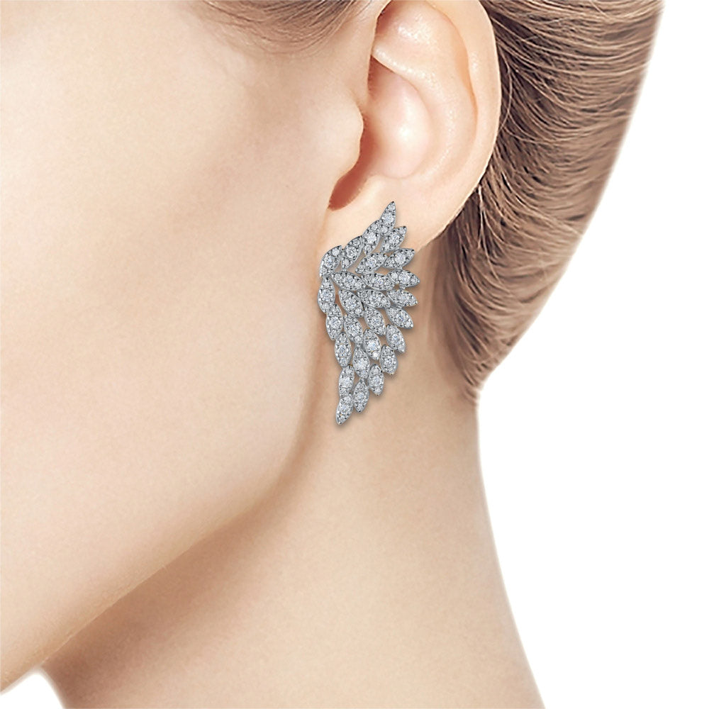 Sterling Silver Earrings with Lab-Created Diamonds 128.140 CT.TW