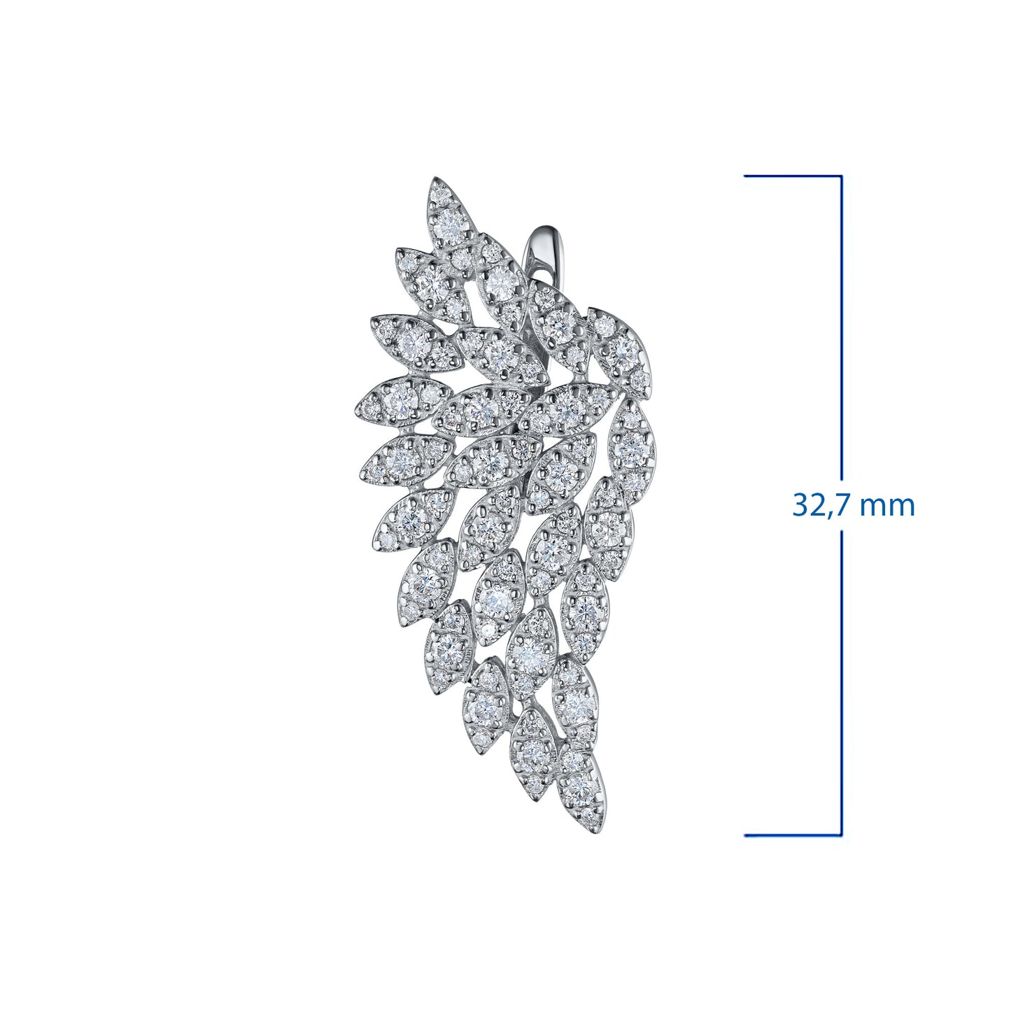 Sterling Silver Earrings with Lab-Created Diamonds 128.140 CT.TW
