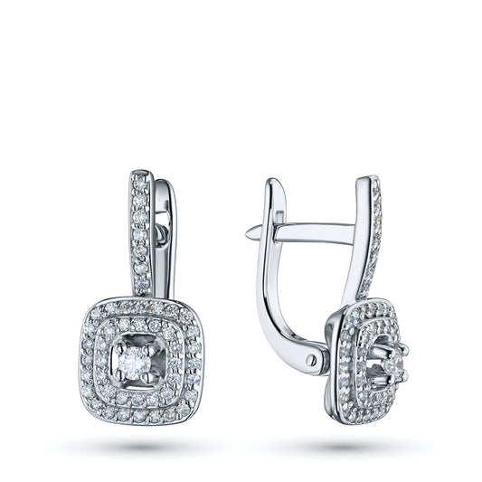 14K White Gold Earrings with Lab-Created Diamonds 0.350 CT.TW