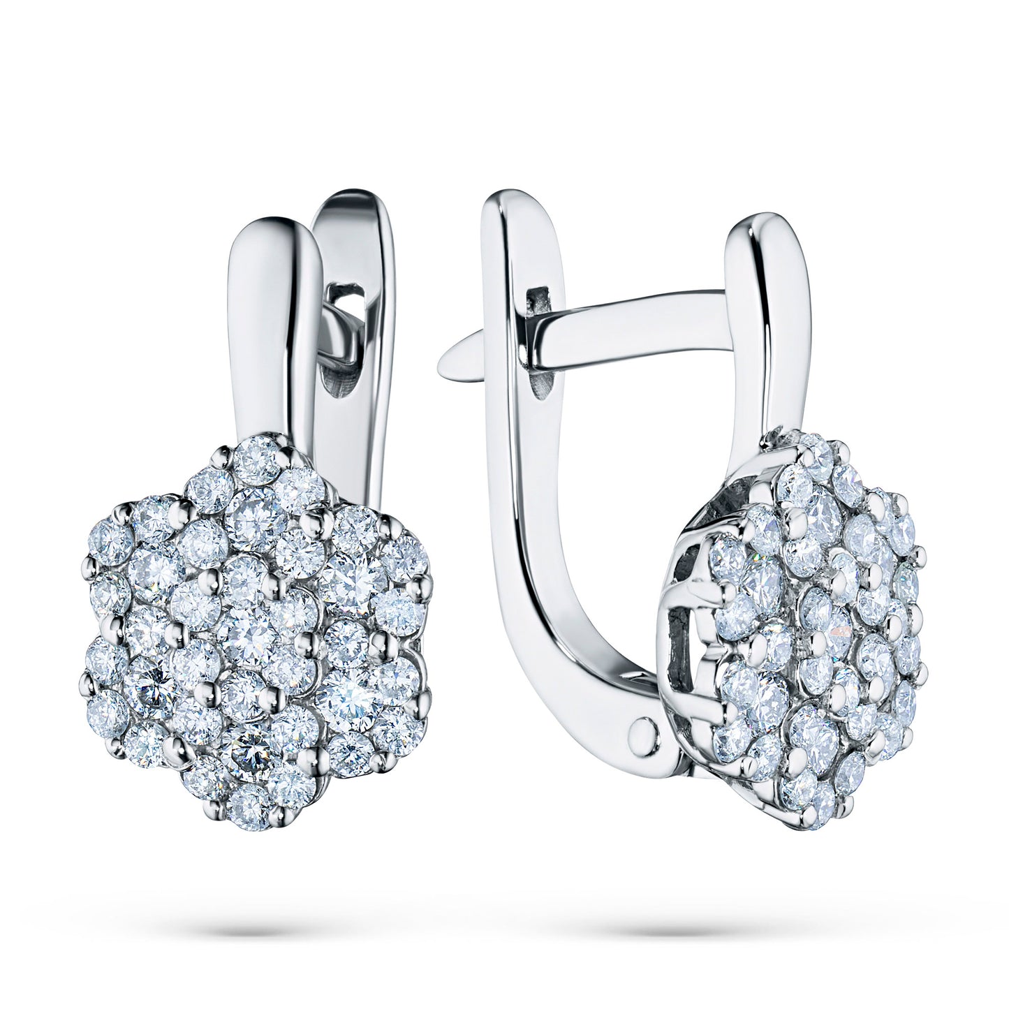 14K White Gold Earrings with Lab-Created Diamonds 0.630 CT.TW