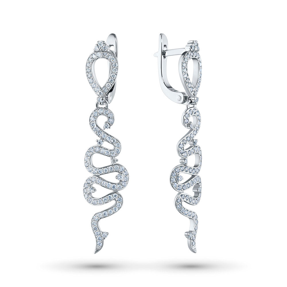 Sterling Silver Earrings with Lab-Created Diamonds 178.180 CT.TW