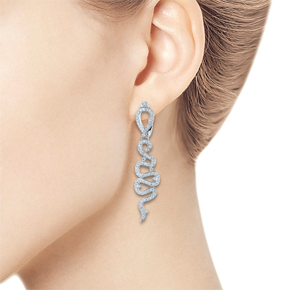 Sterling Silver Earrings with Lab-Created Diamonds 178.180 CT.TW
