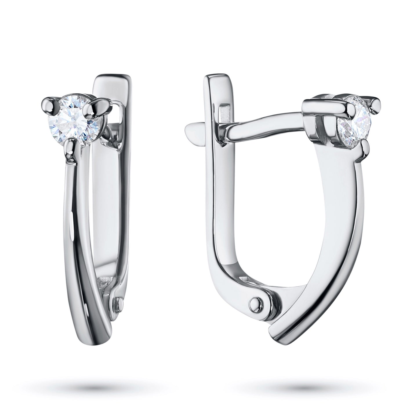 14K White Gold Earrings with Natural Diamonds 0.370 CT.TW