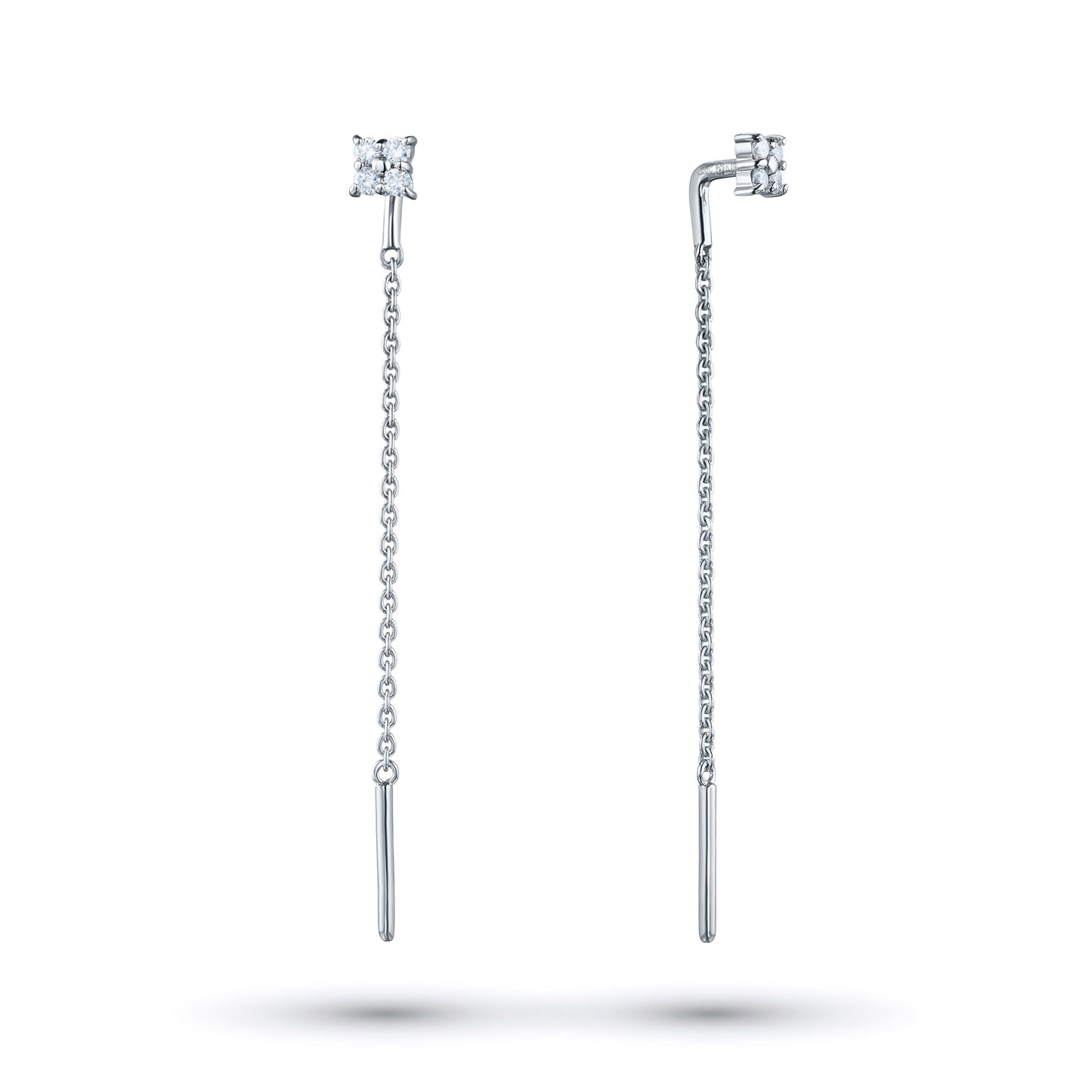 Sterling Silver Earrings with Lab-Created Diamonds 1.380 CT.TW