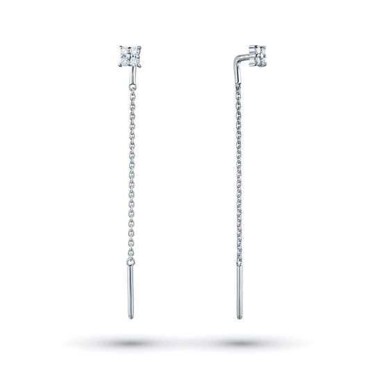 Sterling Silver Earrings with Lab-Created Diamonds 1.380 CT.TW