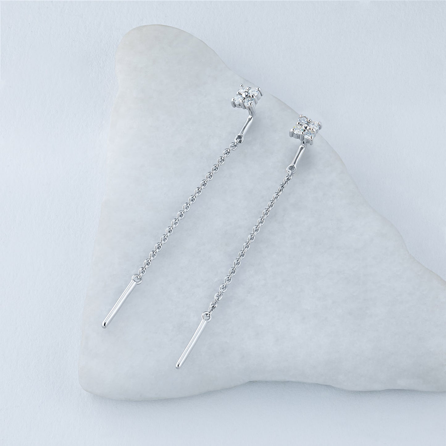 Sterling Silver Earrings with Lab-Created Diamonds 1.380 CT.TW
