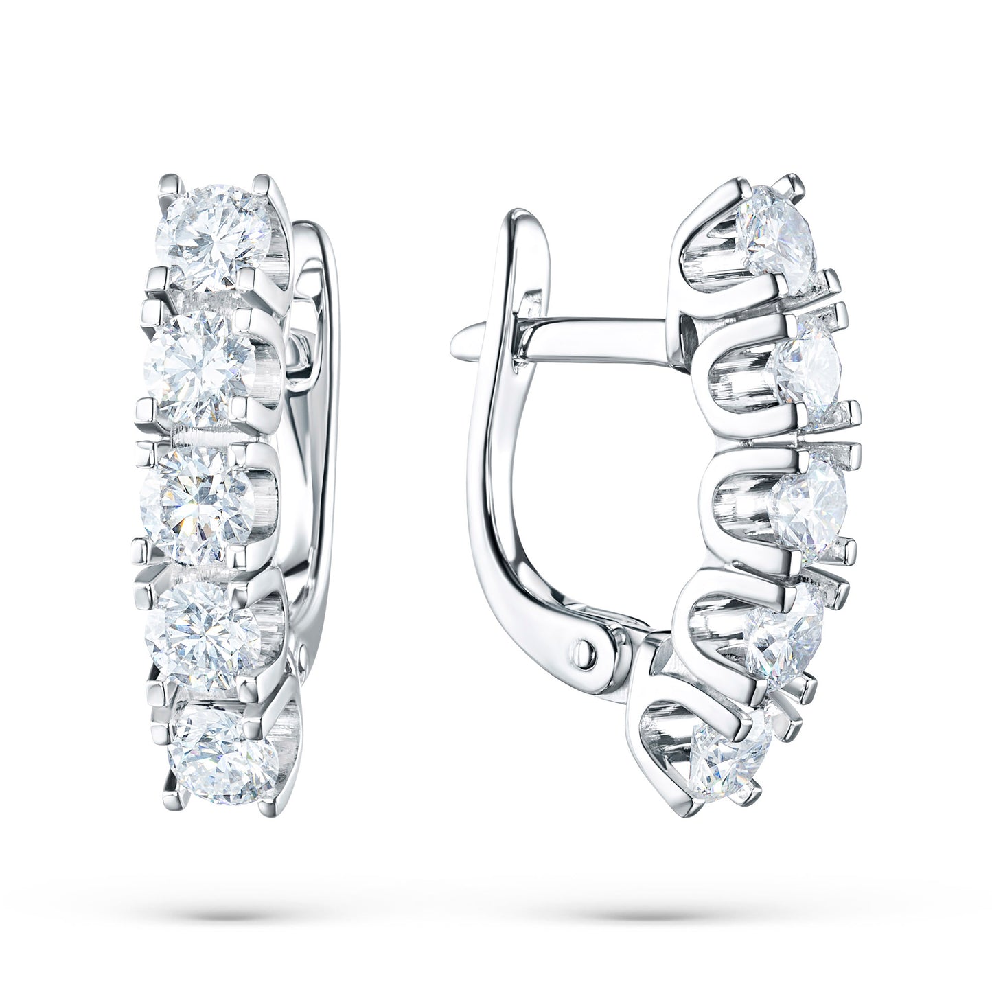 14K White Gold Earrings with Lab-Created Diamonds 1.550 CT.TW