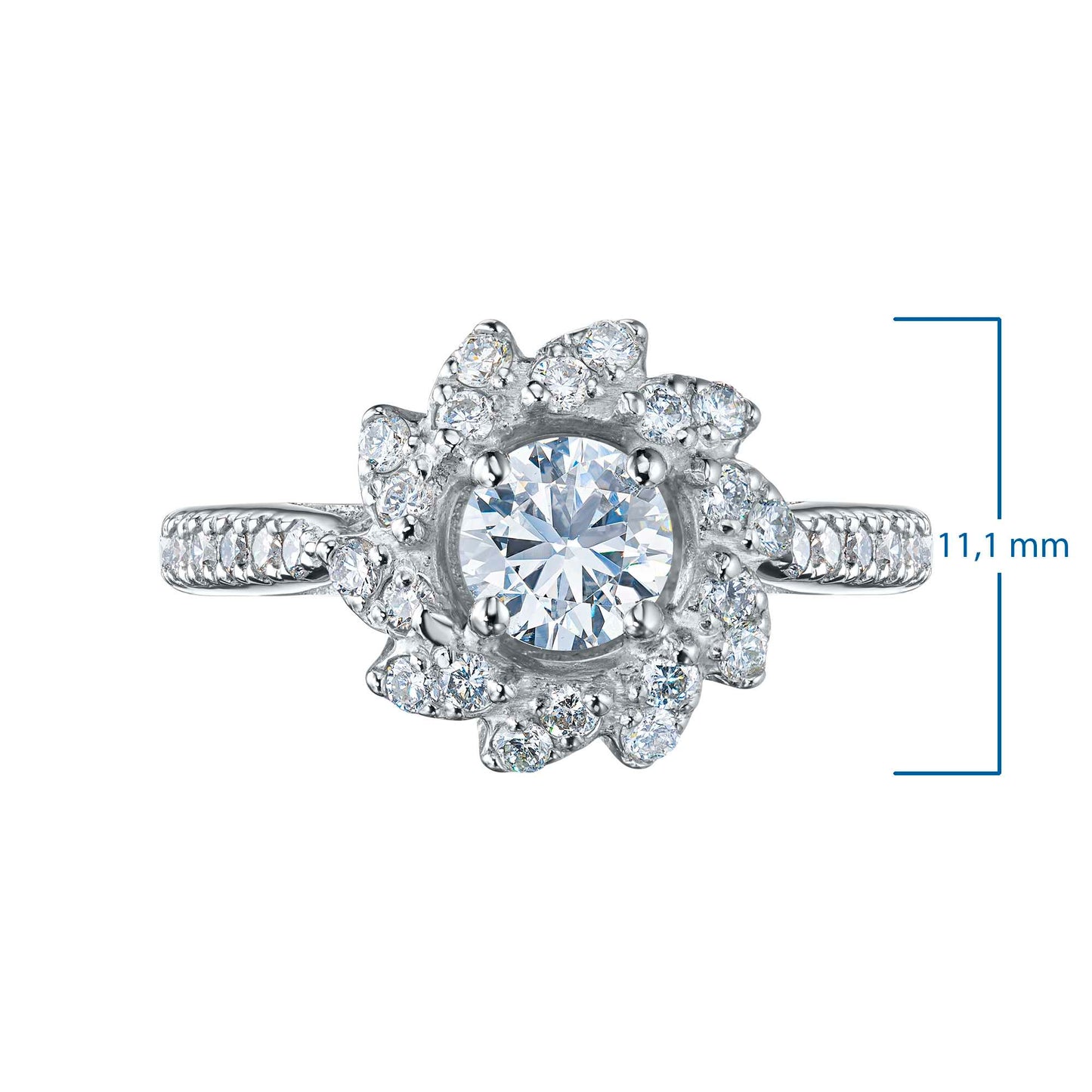 14K White Gold Ring with Lab-Created Diamonds 0.830 CT.TW