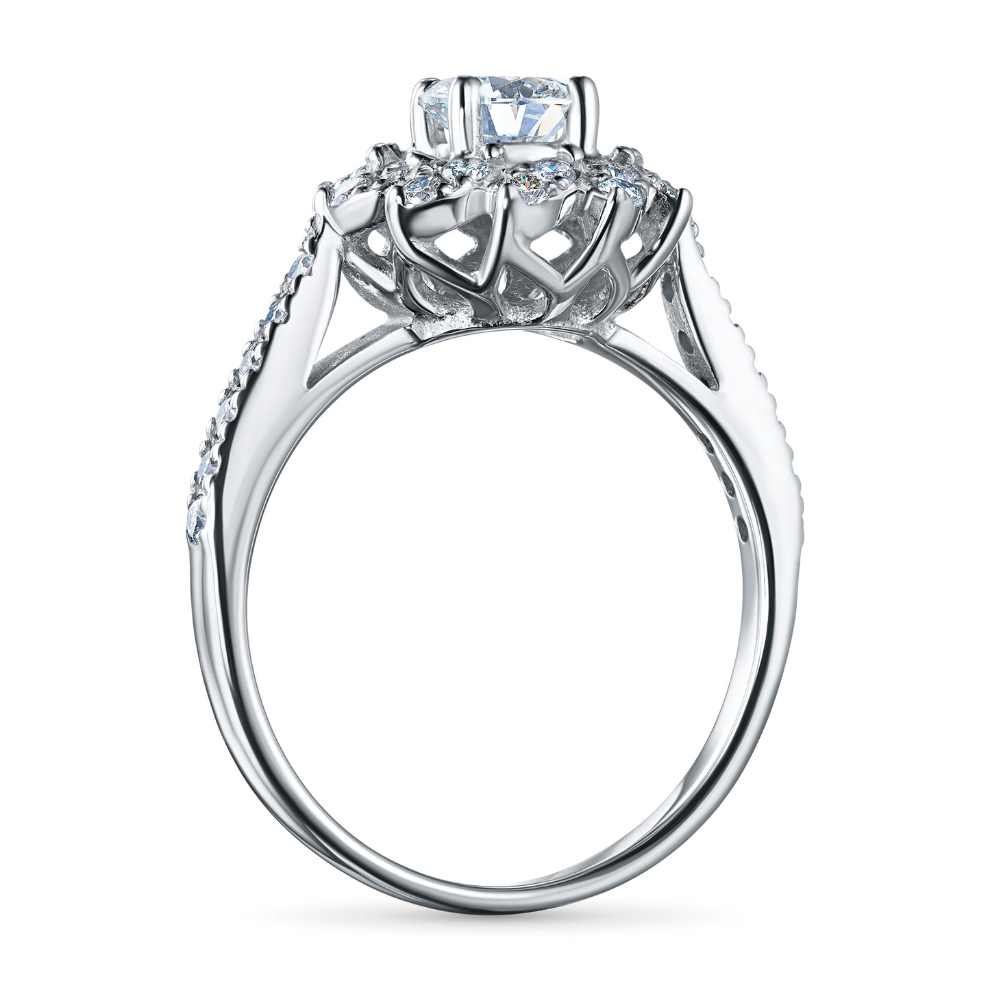 14K White Gold Ring with Lab-Created Diamonds 0.830 CT.TW