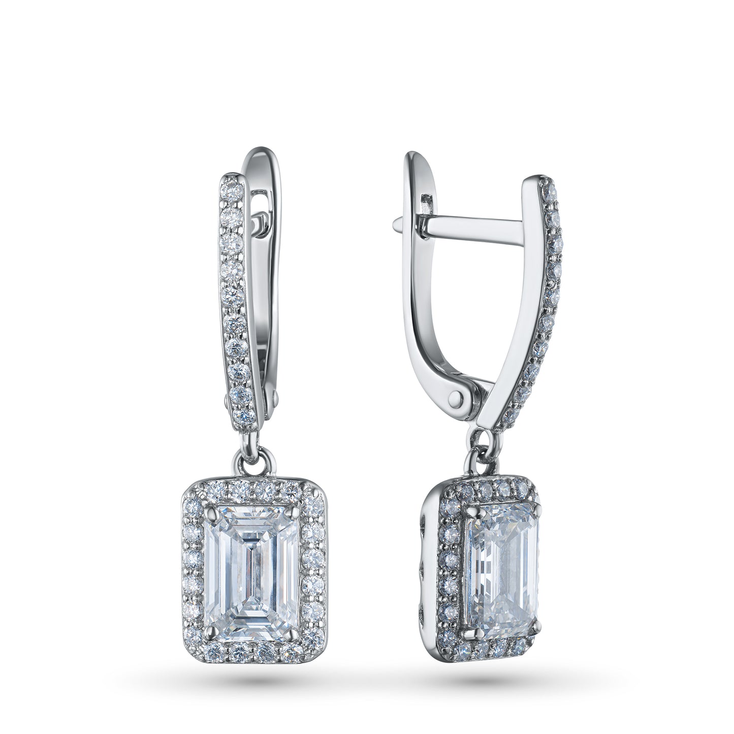 14K White Gold Earrings with Lab-Created Diamonds 2.600 CT.TW