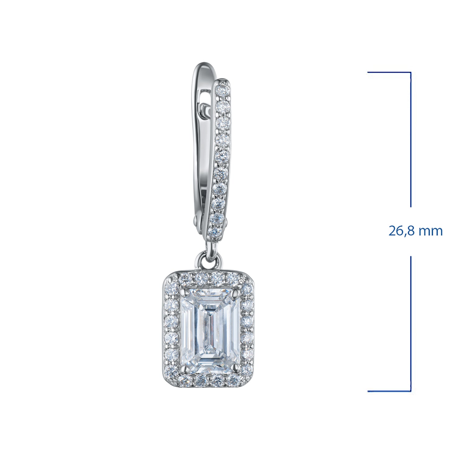 14K White Gold Earrings with Lab-Created Diamonds 2.600 CT.TW
