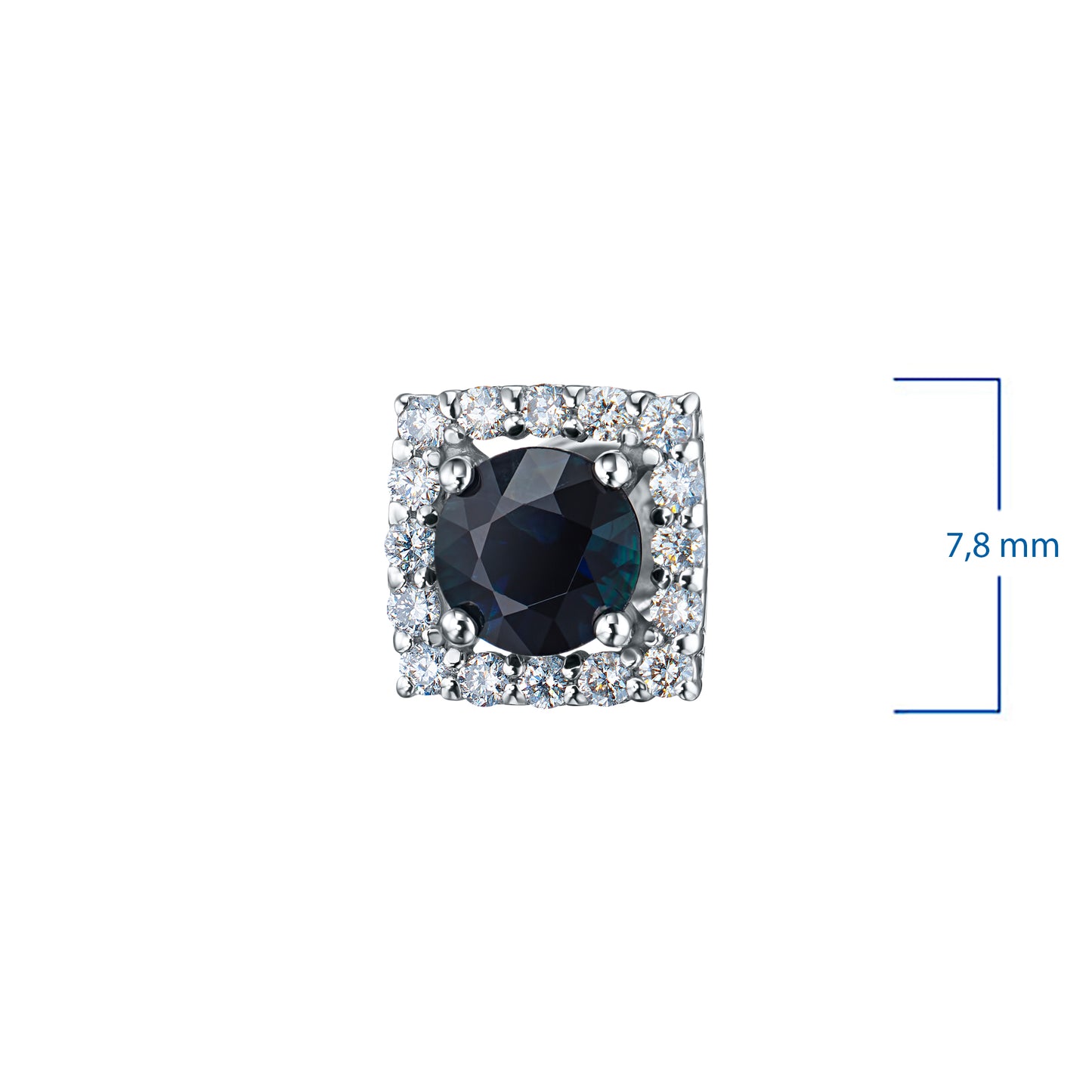 14K White Gold Earring Studs with Emerald and Lab-Created Diamonds 1.270 CT.TW