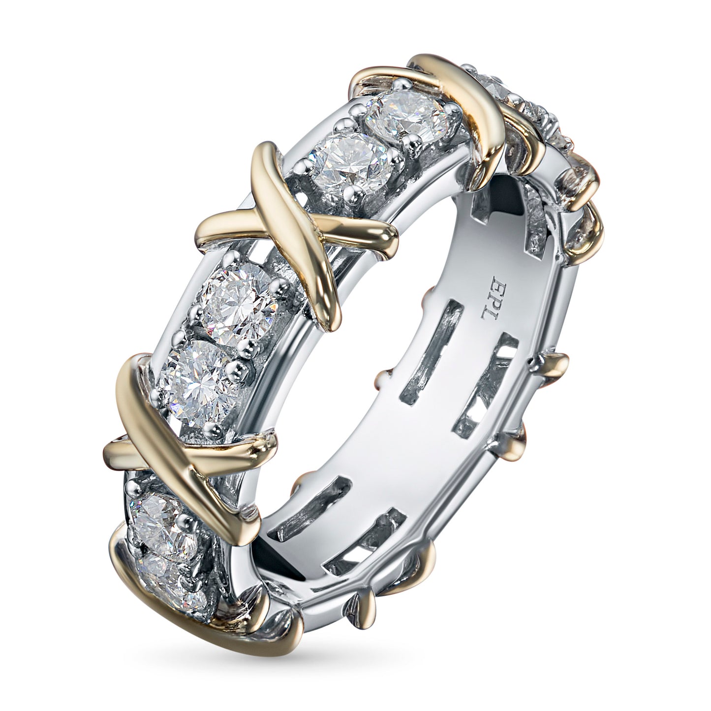 14K White-yellow Gold Ring with Lab-Created Diamonds 1.430 CT.TW