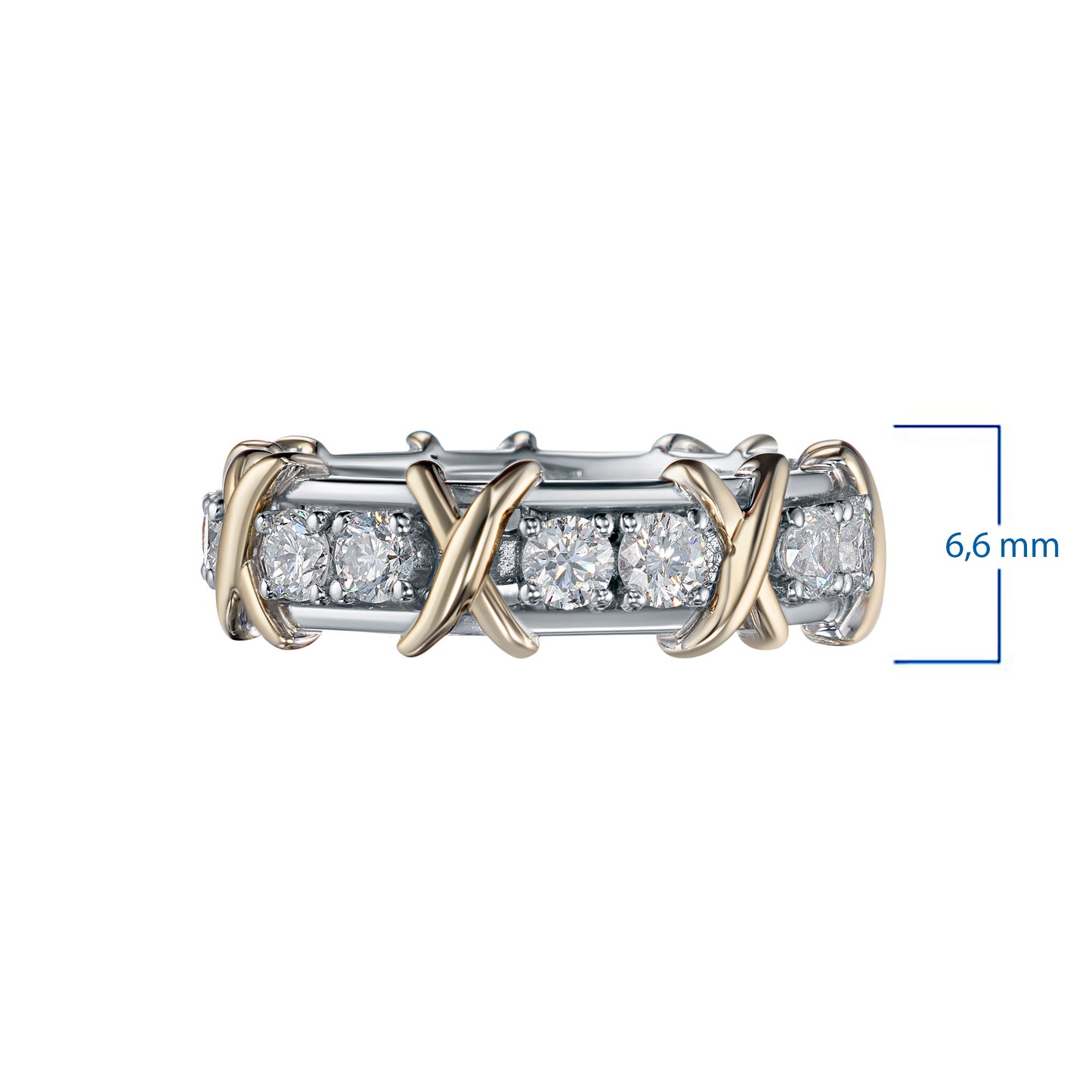 14K White-yellow Gold Ring with Lab-Created Diamonds 1.430 CT.TW