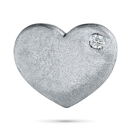 Matte Silver Pendant with Natural Diamonds 0.010 CT.TW