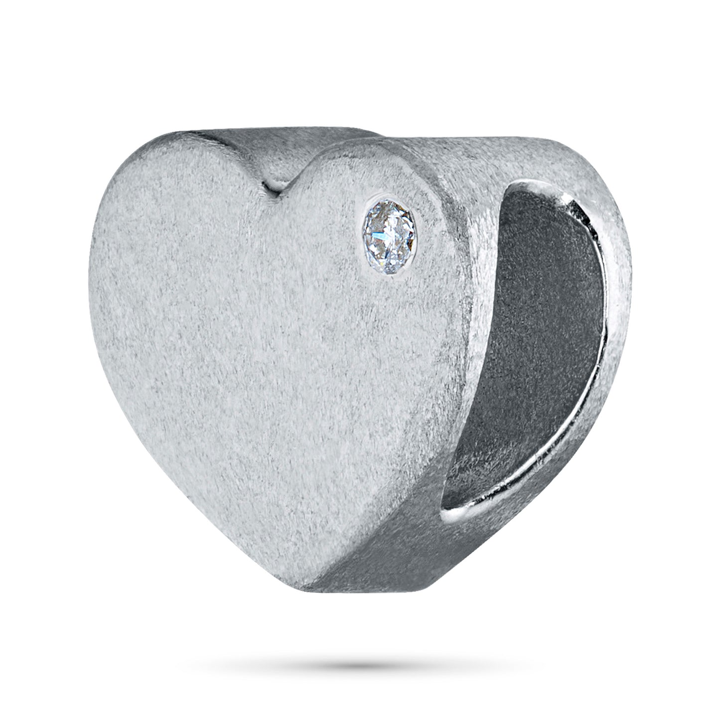 Matte Silver Pendant with Natural Diamonds 0.010 CT.TW