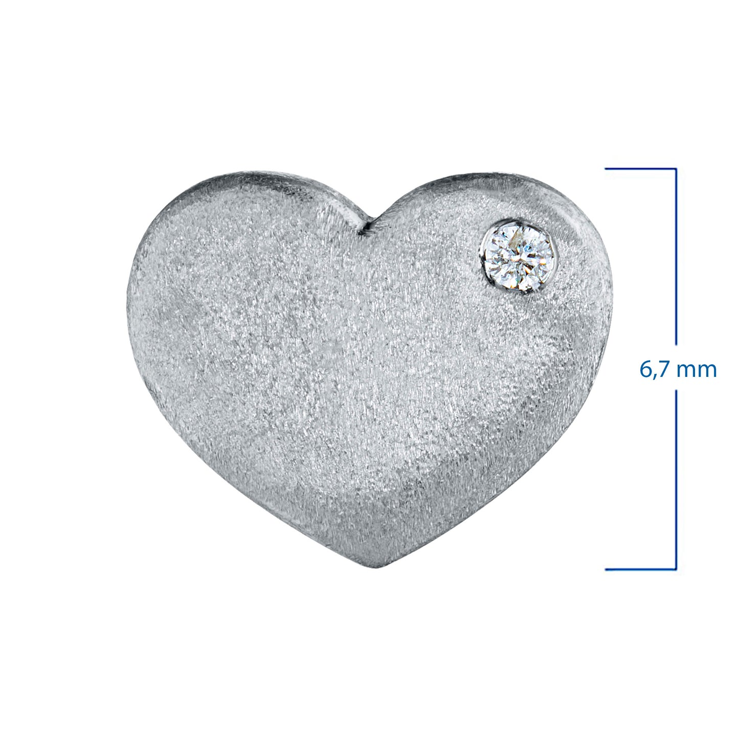 Matte Silver Pendant with Natural Diamonds 0.010 CT.TW