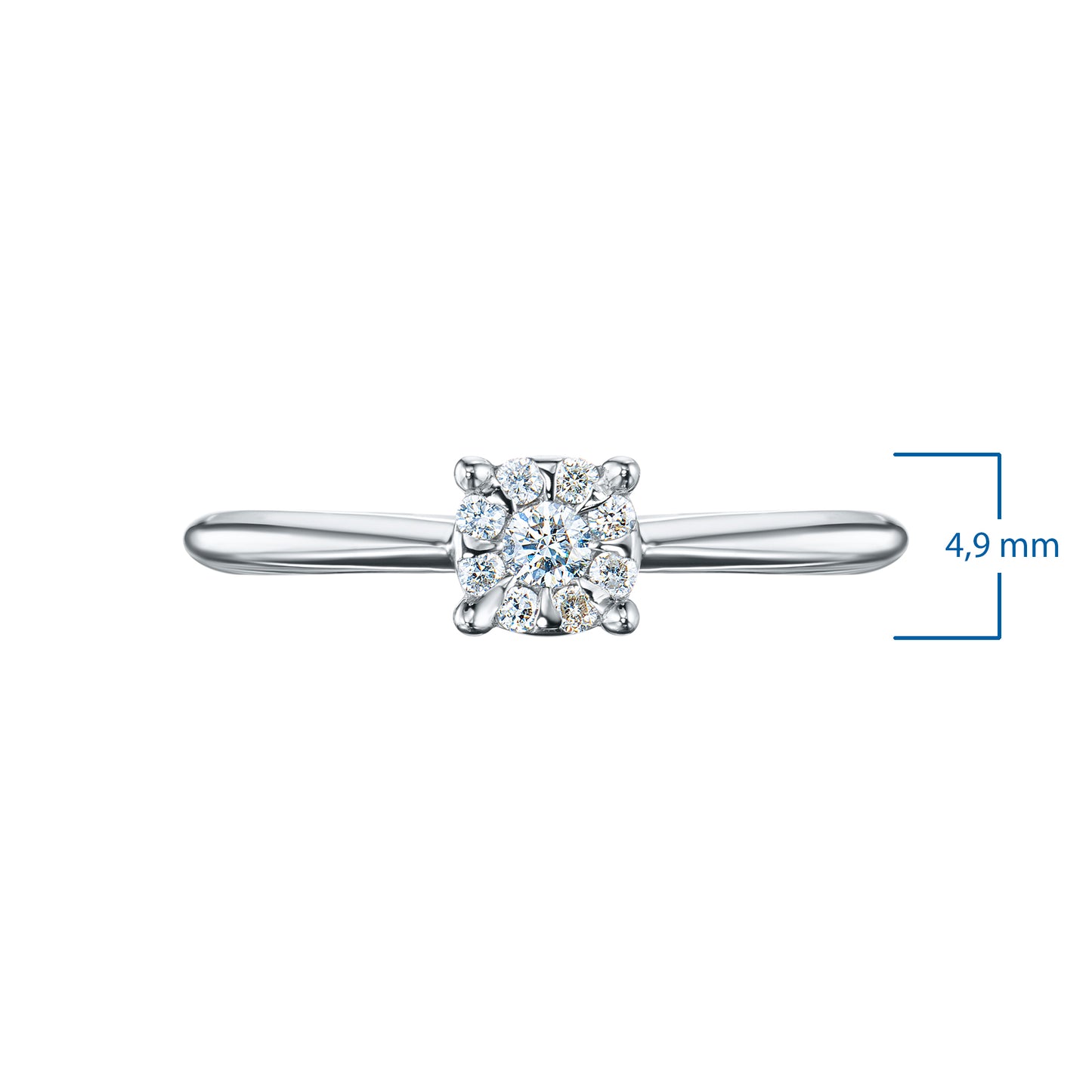 14K White Gold Ring with Lab-Created Diamonds 0.180 CT.TW
