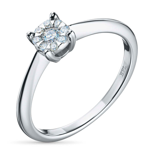14K White Gold Ring with Lab-Created Diamonds 0.180 CT.TW