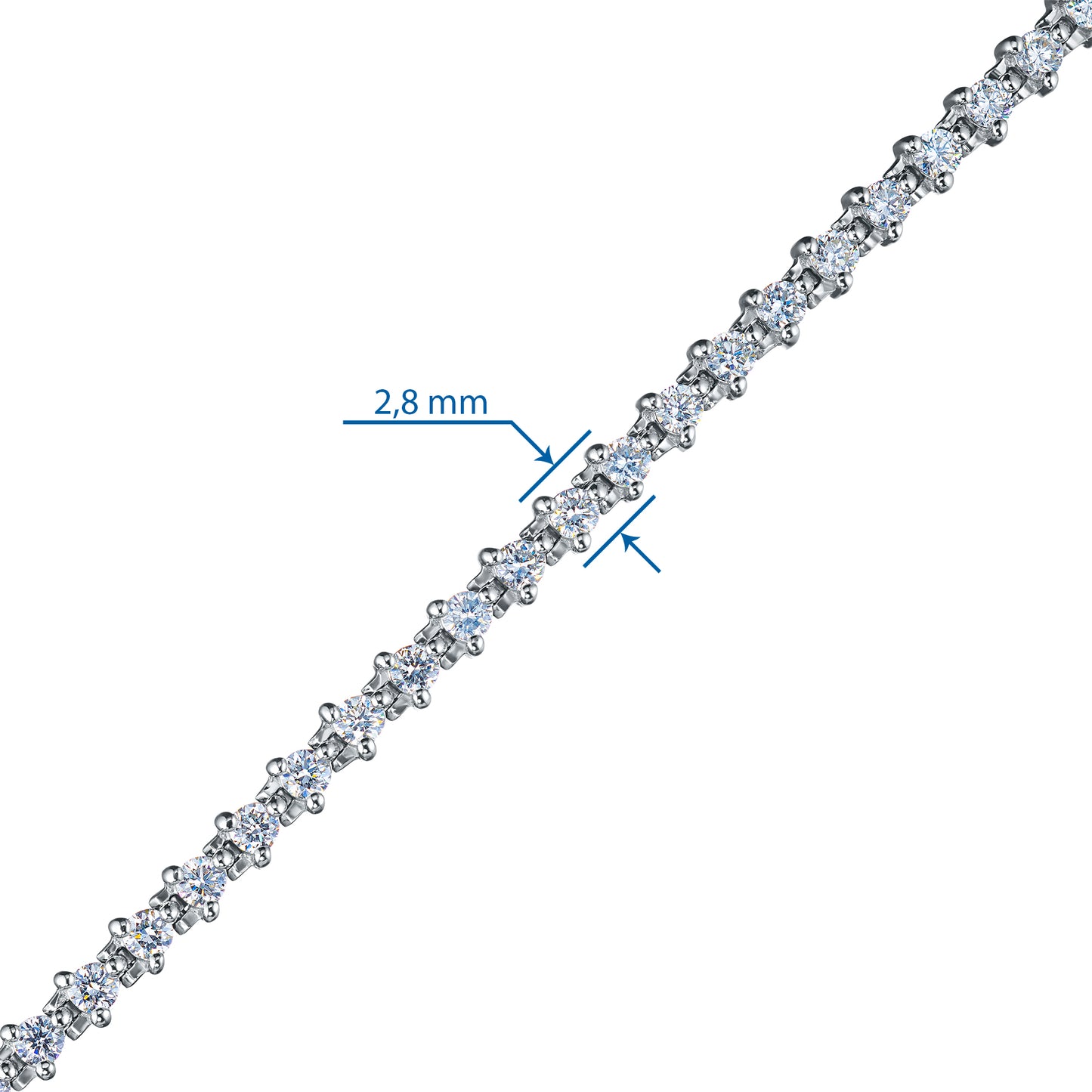 14K White Gold Bracelet with Lab-Created Diamonds 1.510 CT.TW